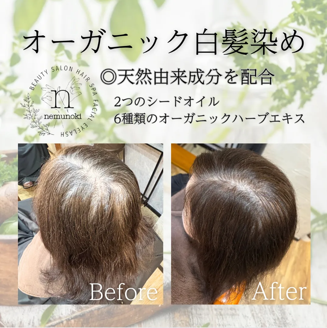 オーガニック白髪染めで艶髪へ